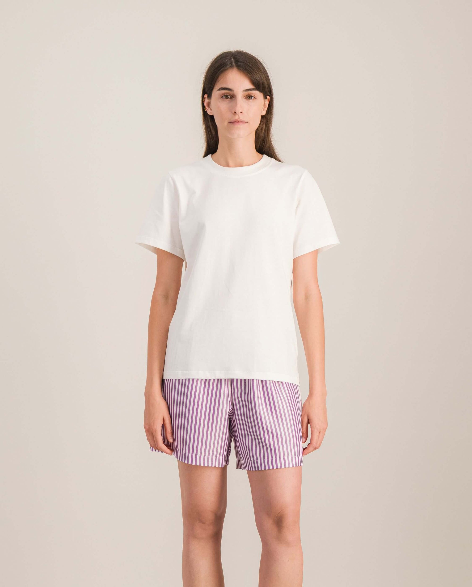 Short pyjama femme, violet debout Angarde