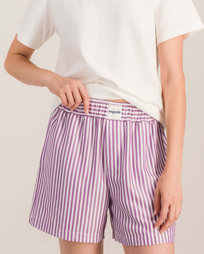 Short pyjama femme, violet zoom ceinture Angarde