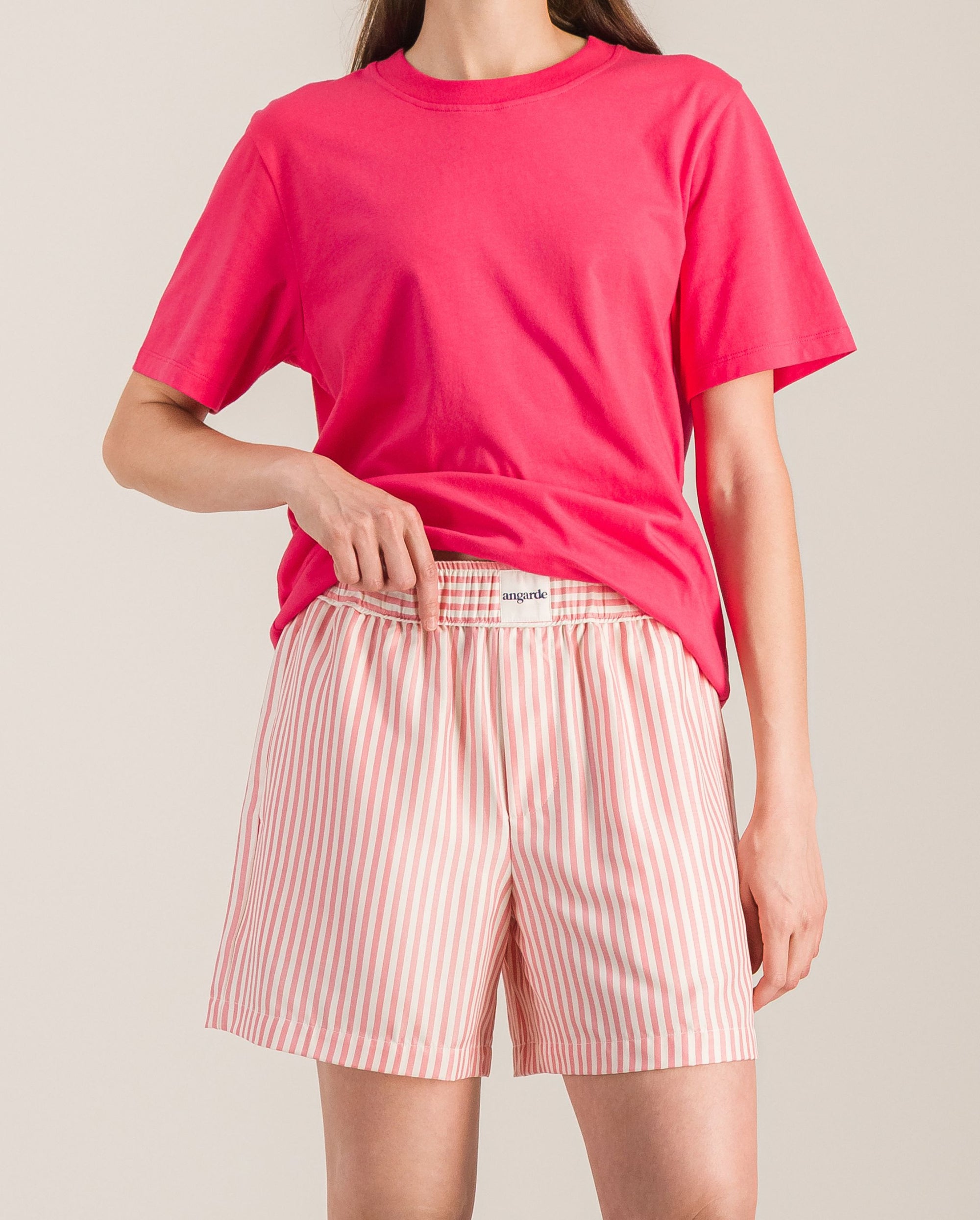 Women's Tencel pajama shorts, pink