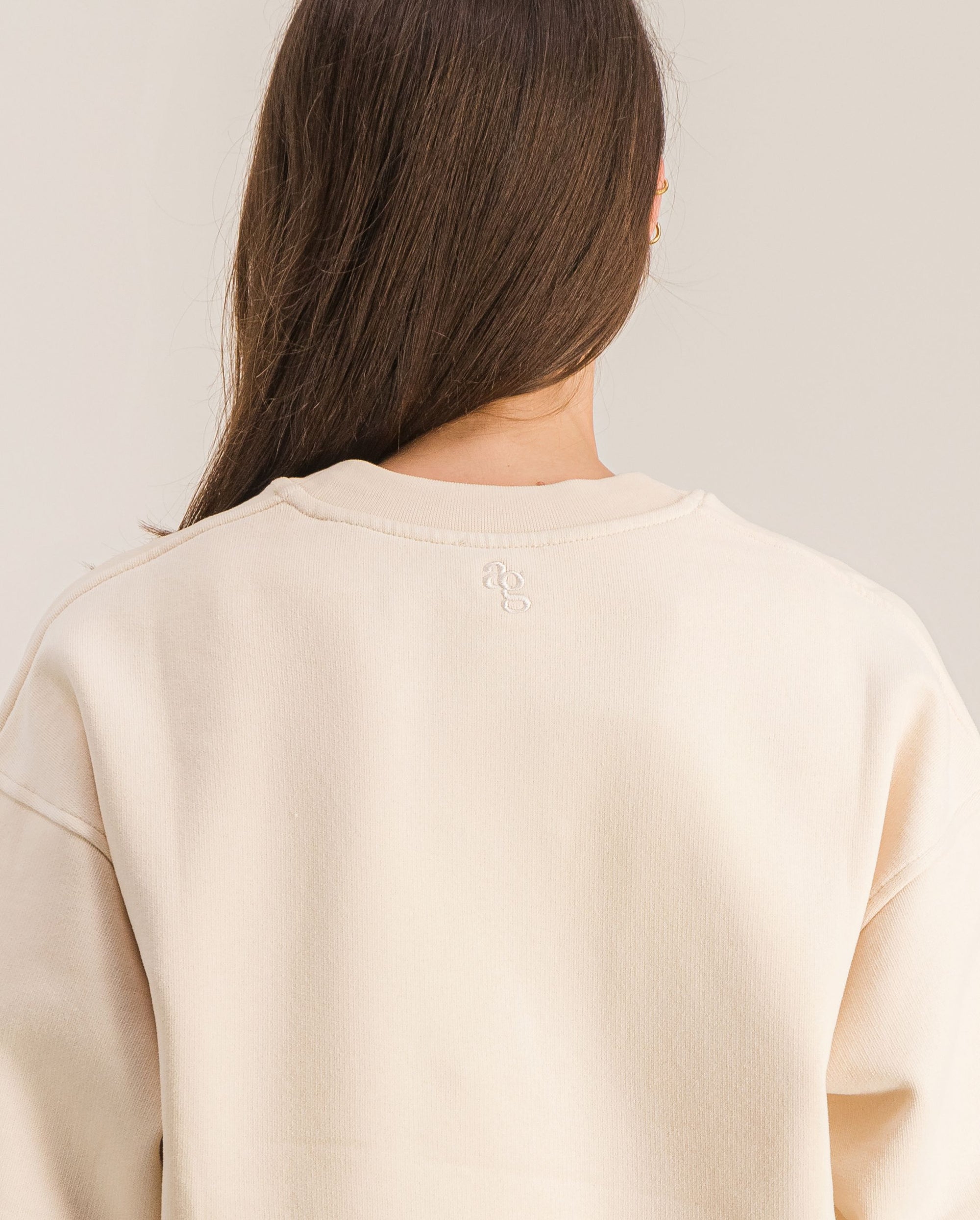 Sweatshirt femme coton bio, beige