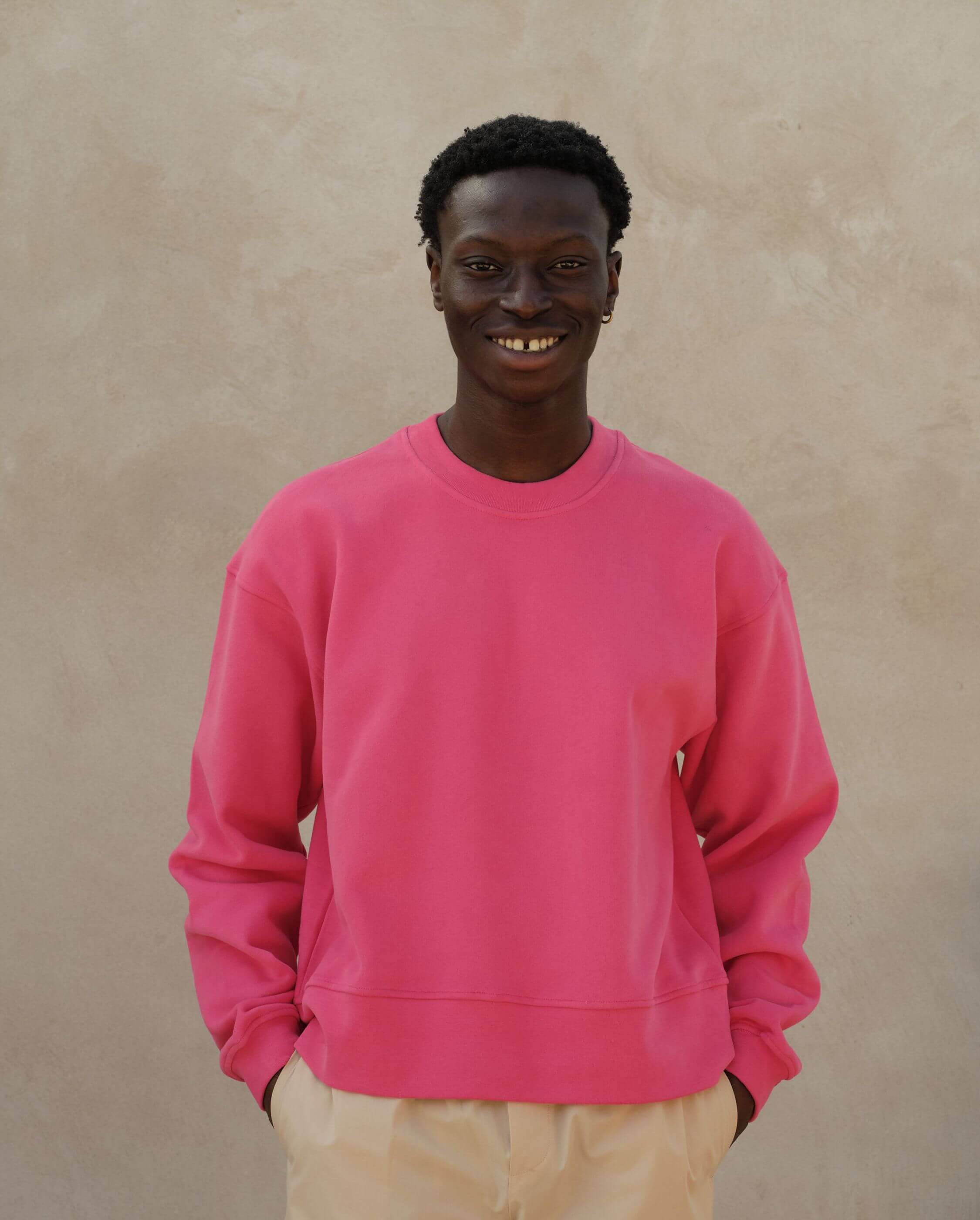 Men s organic cotton sweatshirt fuchsia Angarde