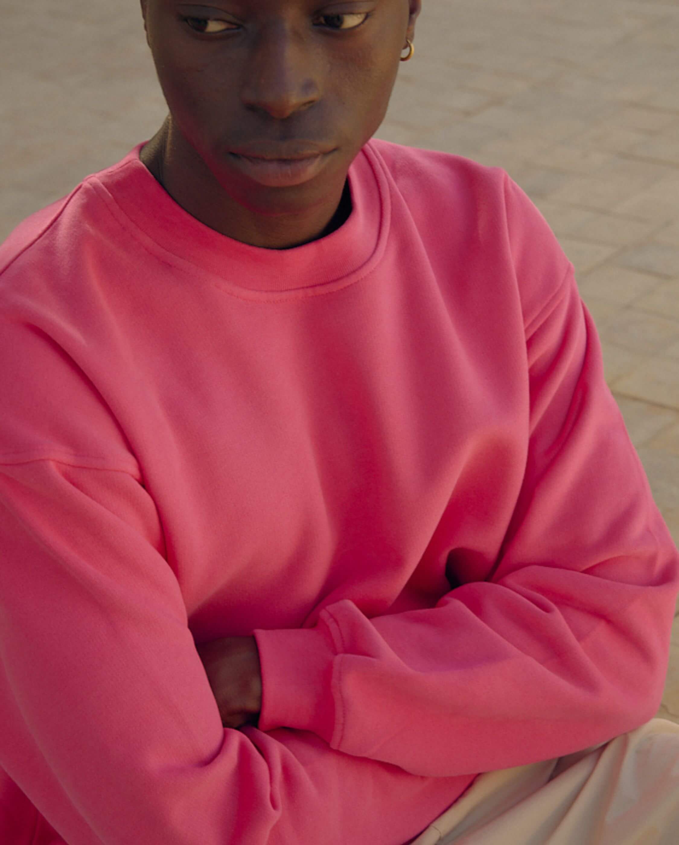 Men s organic cotton sweatshirt fuchsia Angarde