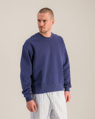 Sweatshirt homme coton bio, marine