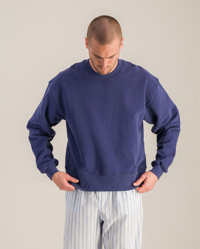 Sweatshirt homme coton bio, marine