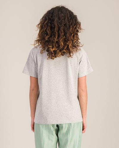 T-shirt femme coton bio, gris chiné