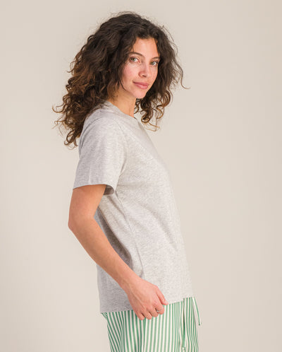 T-shirt femme coton bio, gris chiné