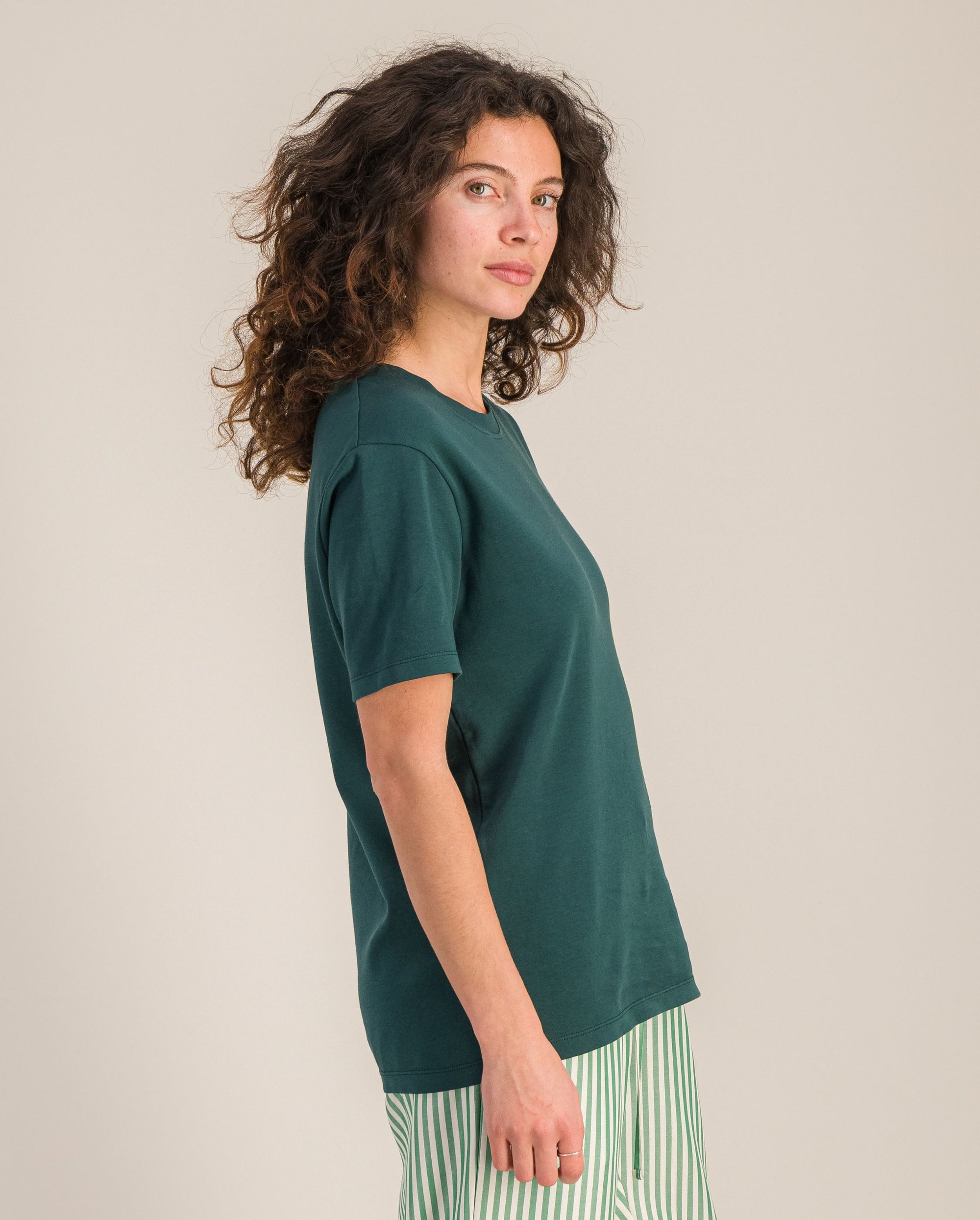 T-shirt femme coton bio, vert émeraude