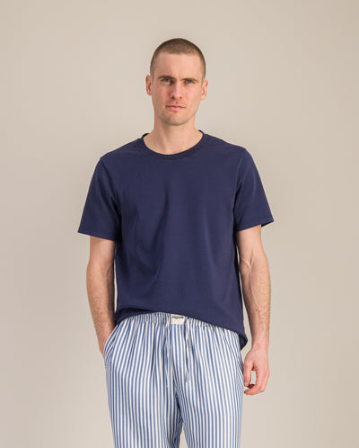 Men's organic cotton tee, navy blue