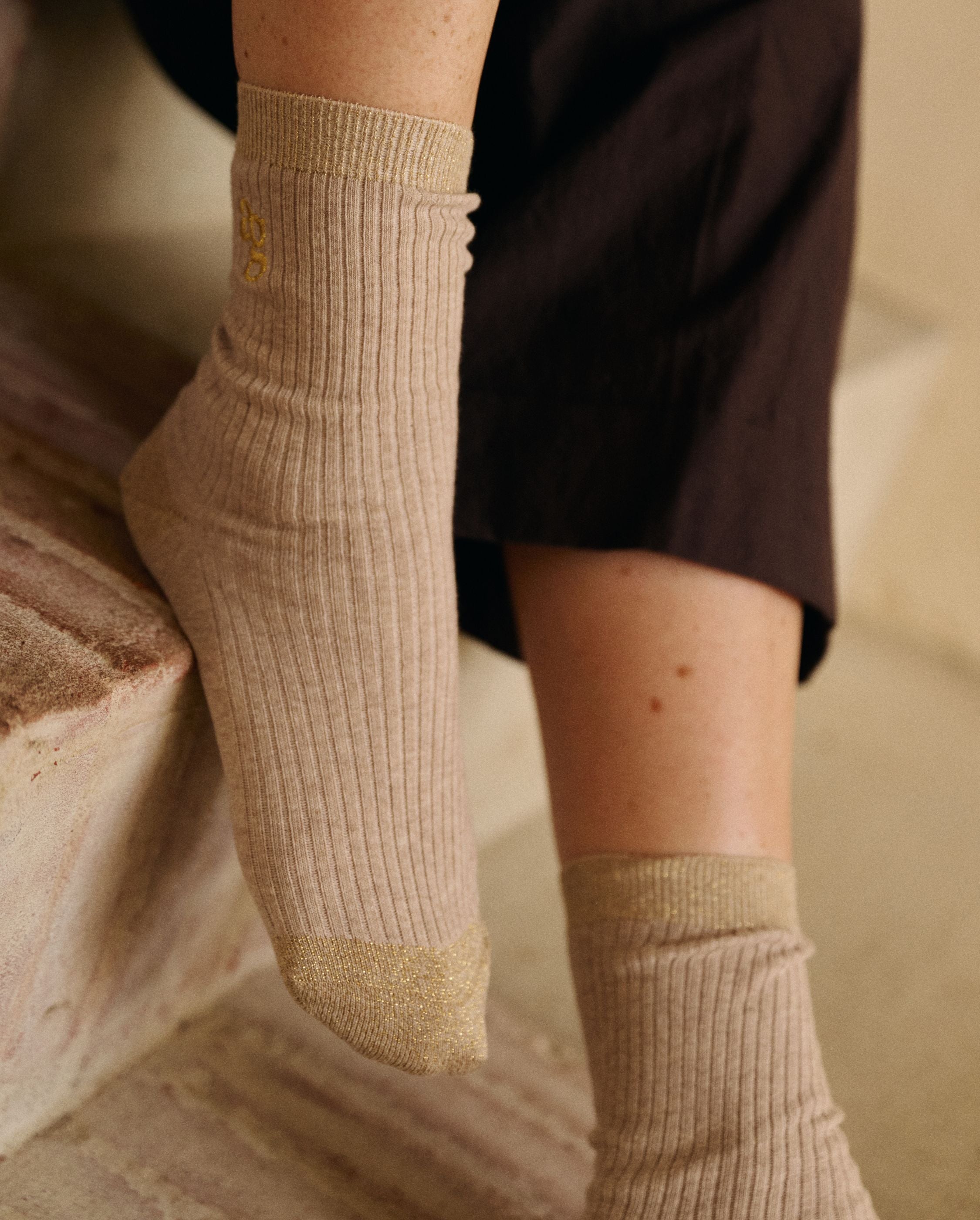 3 Paires De Chaussettes Hautes Femmes - Cuissardes Avec Strass, Triple Bandes, Longueur 46 Cm - Taille Unique élastique - 12