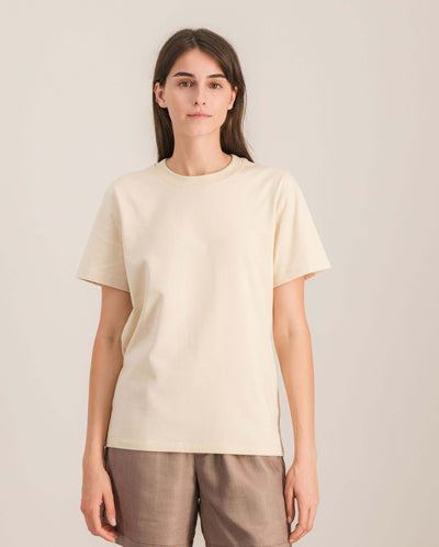 Women's organic cotton tee, beige