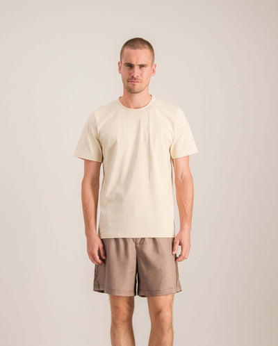 Men's organic cotton tee, beige