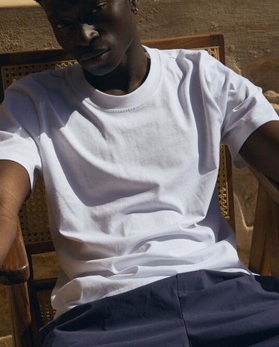 T-shirt homme coton bio blanc close up bis Angarde