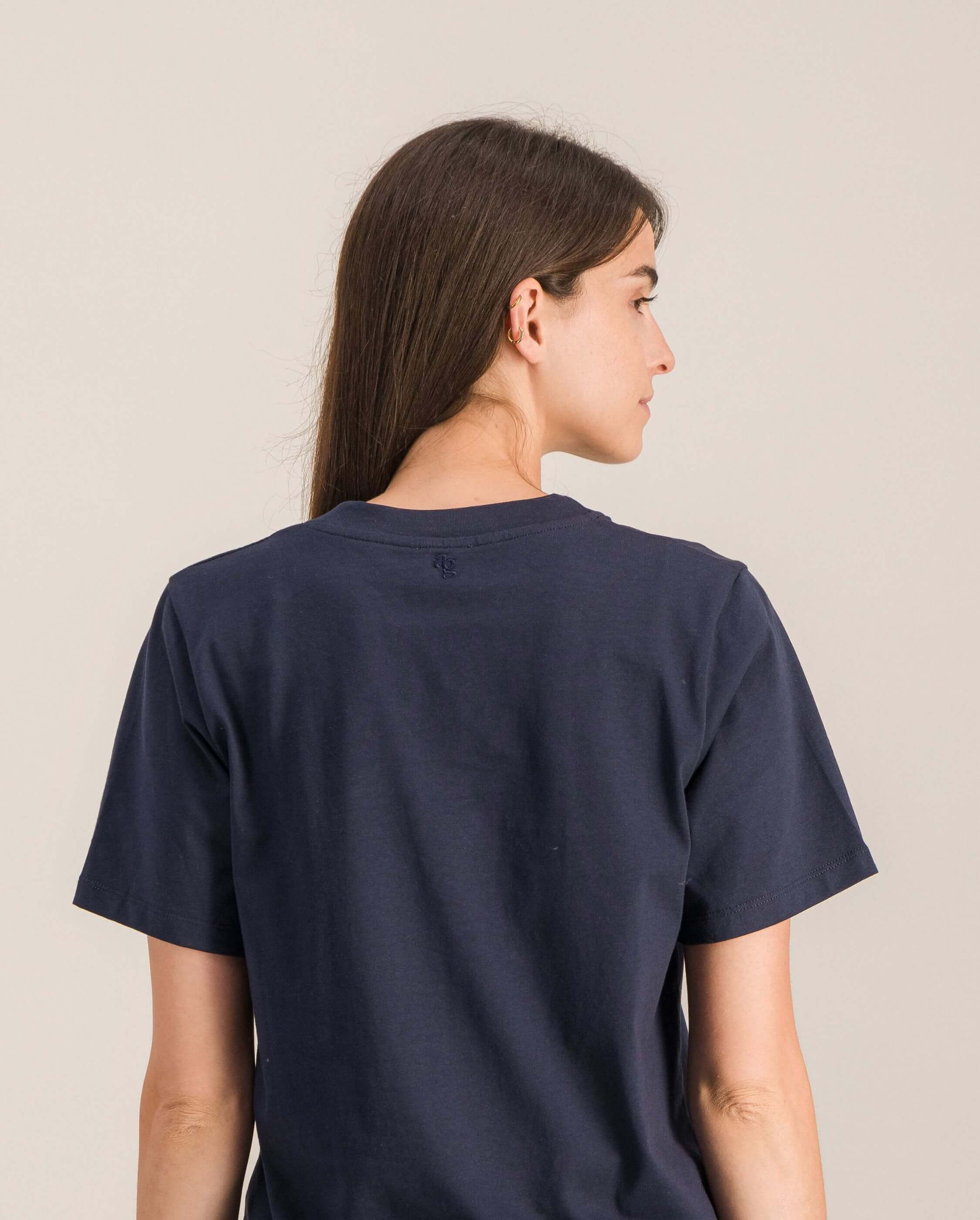 Women's organic cotton tee, navy