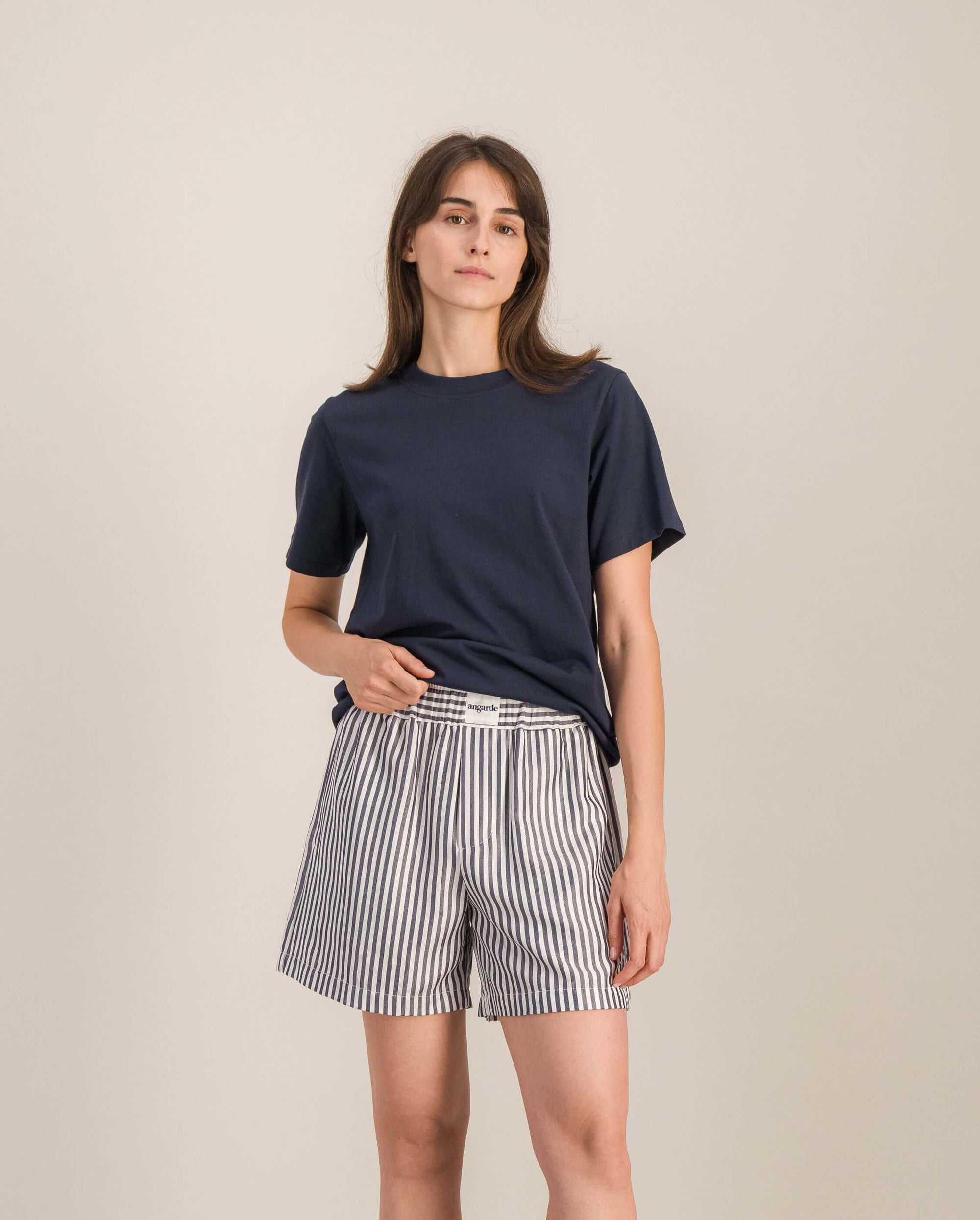 T-shirt femme coton bio, marine