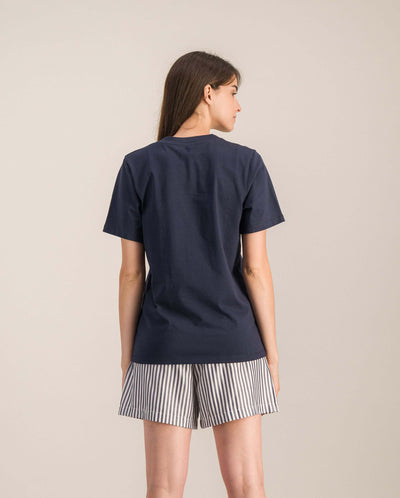 T-shirt femme coton bio, marine