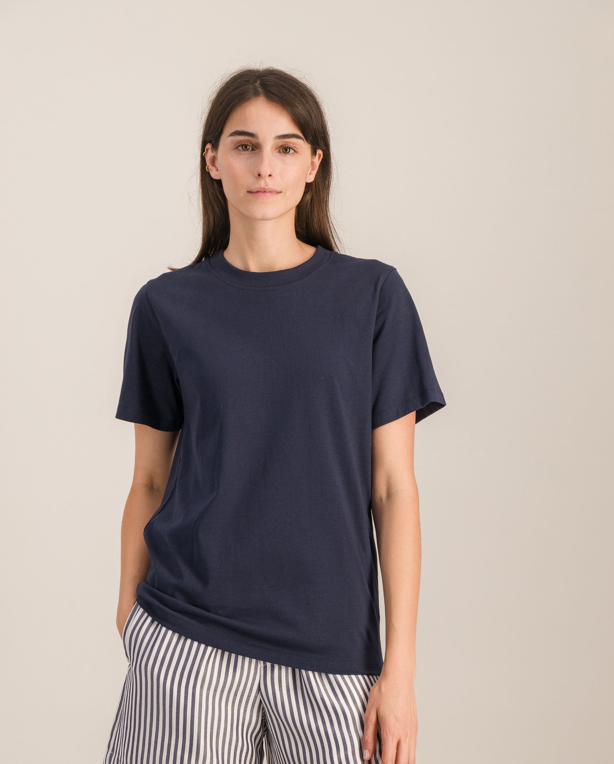 Women's organic cotton tee, navy