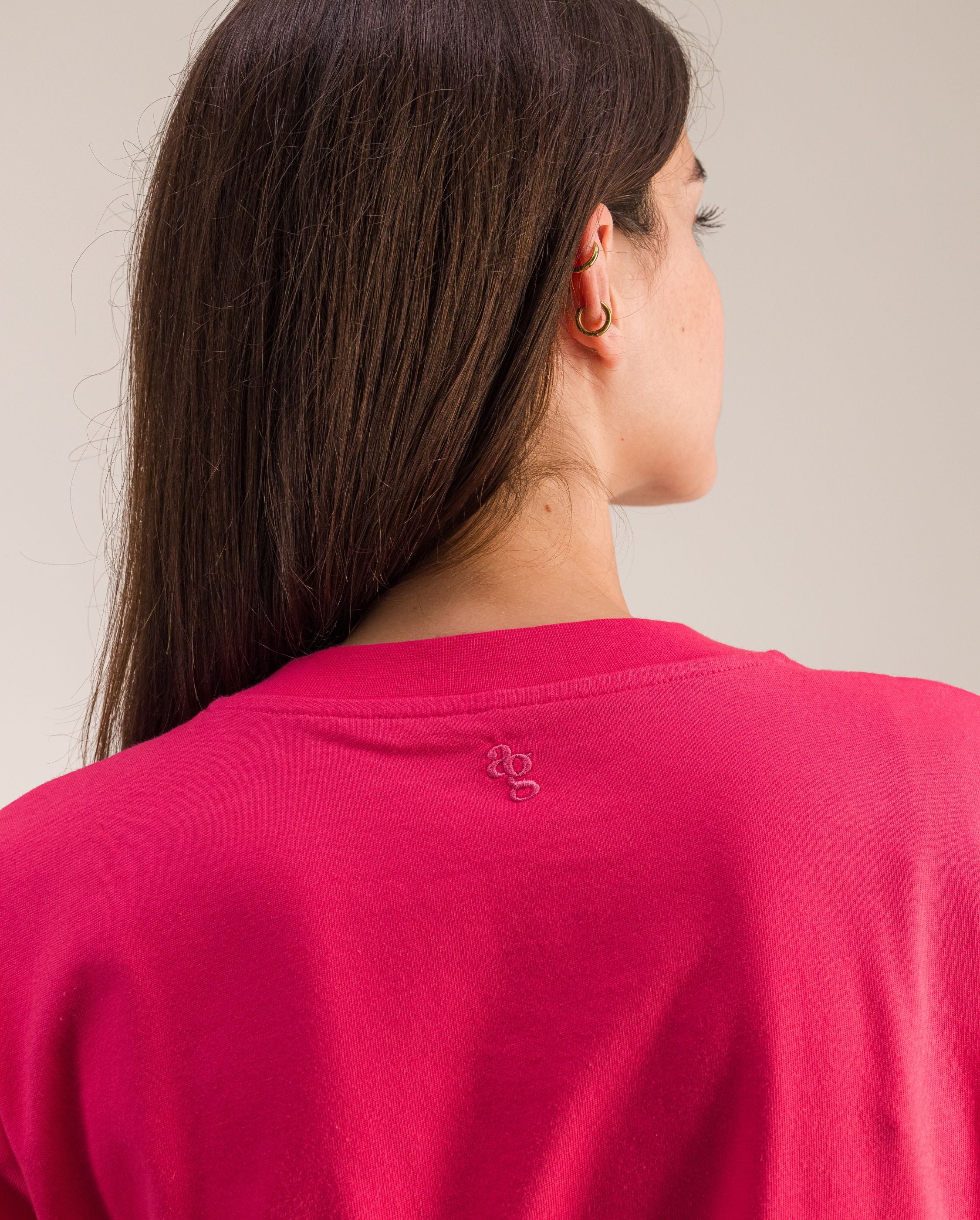 T shirt femme fuchsia en coton bio Angarde