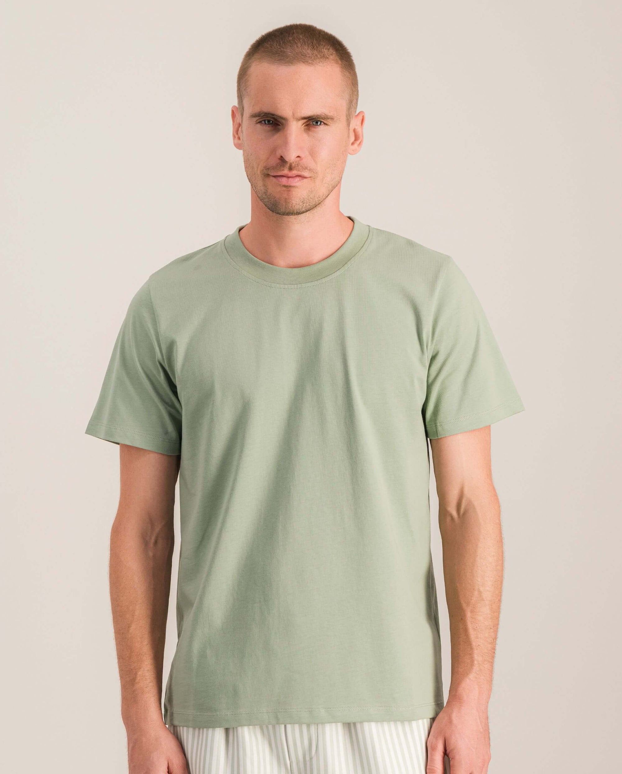 T-shirt homme coton bio, sauge face Angarde