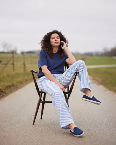 T-shirt femme coton bio, bleu marine