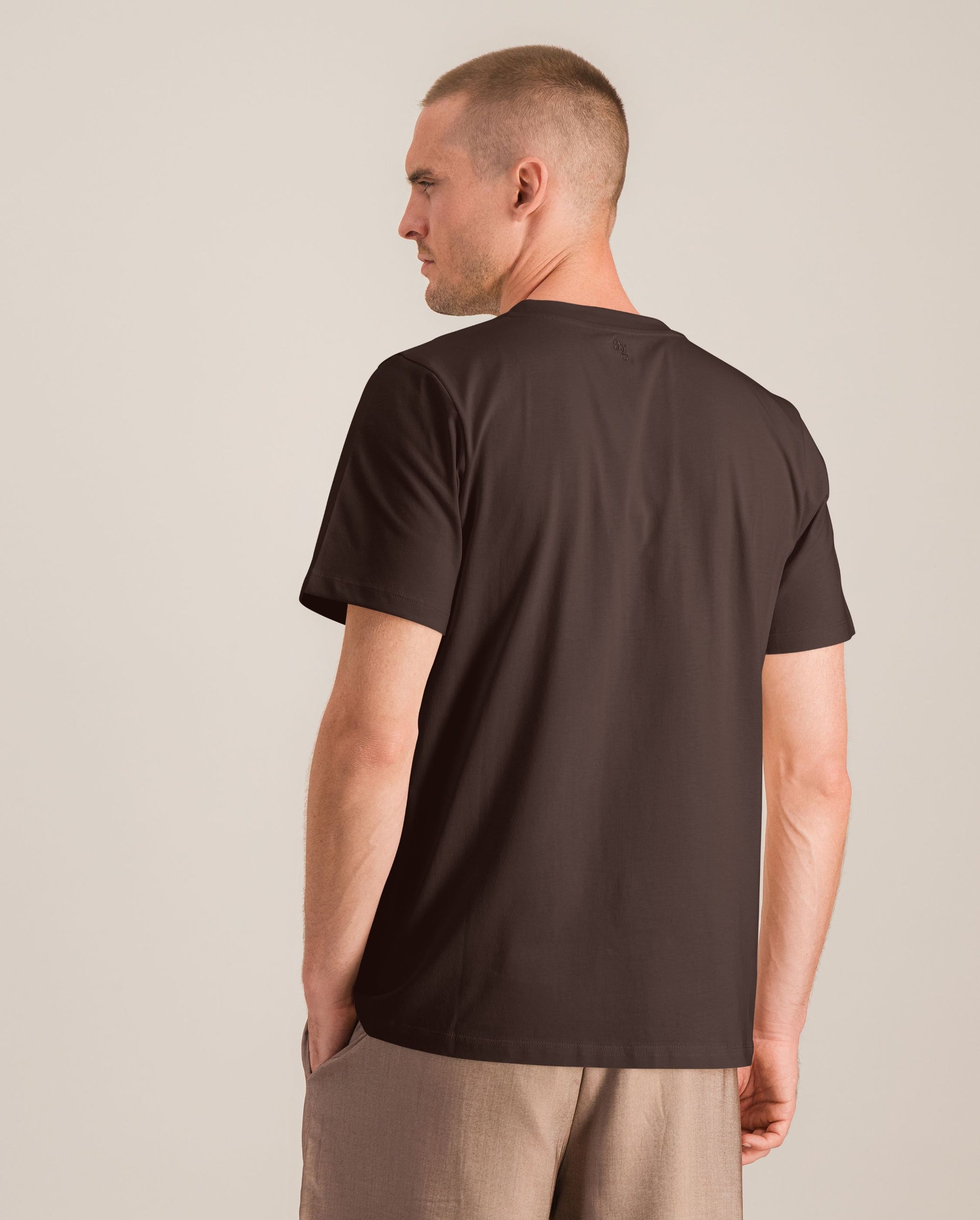 Men's organic cotton tee, chocolate