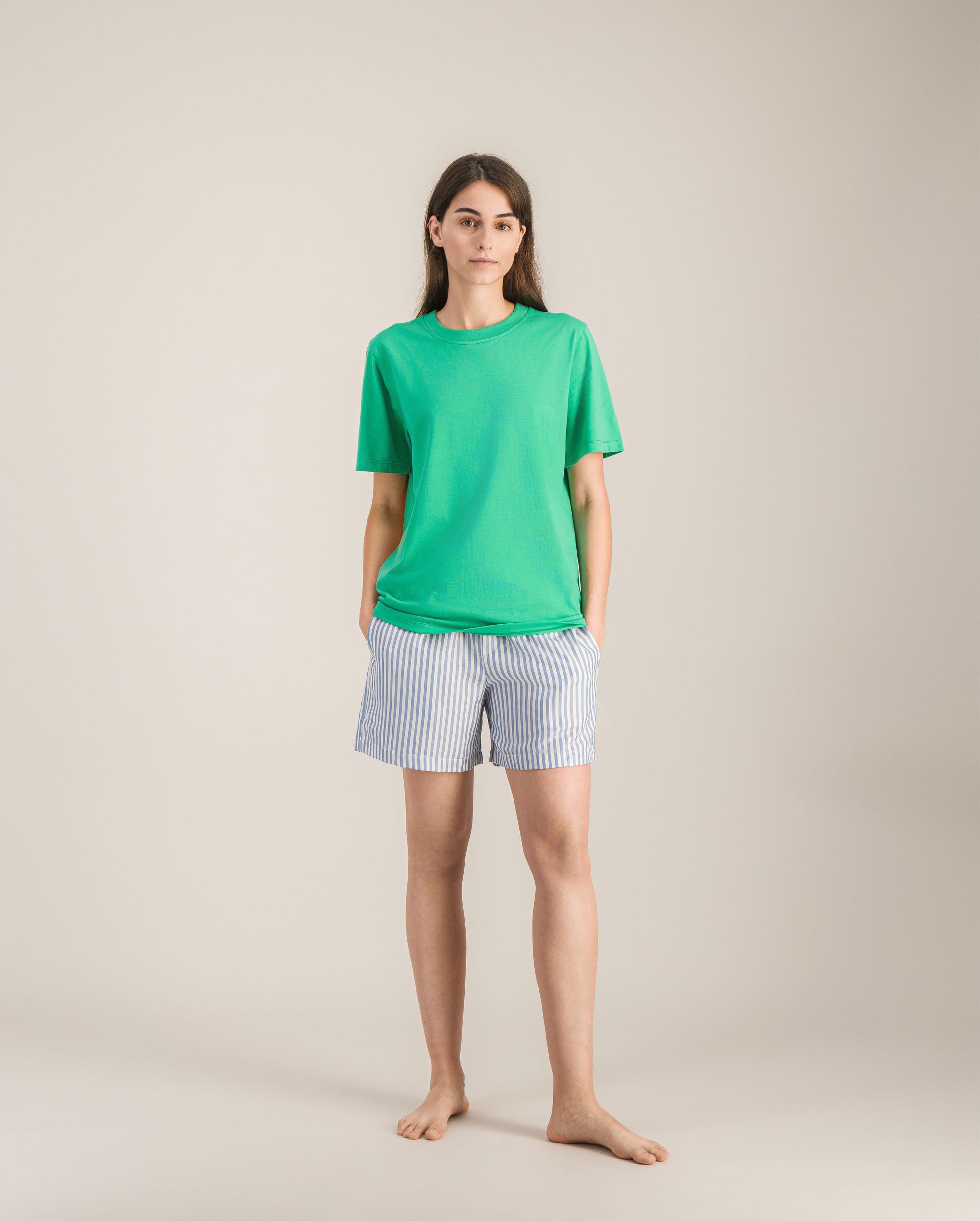 T-shirt femme coton bio, vert plein pied Angarde