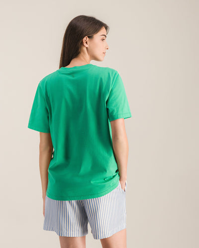 T-shirt femme coton bio, vert dos Angarde