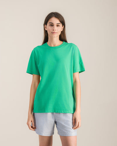 T-shirt femme coton bio, vert face Angarde