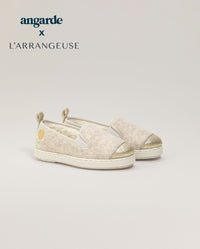 Collab' x l'Arrangeuse children's slipper, golden beige