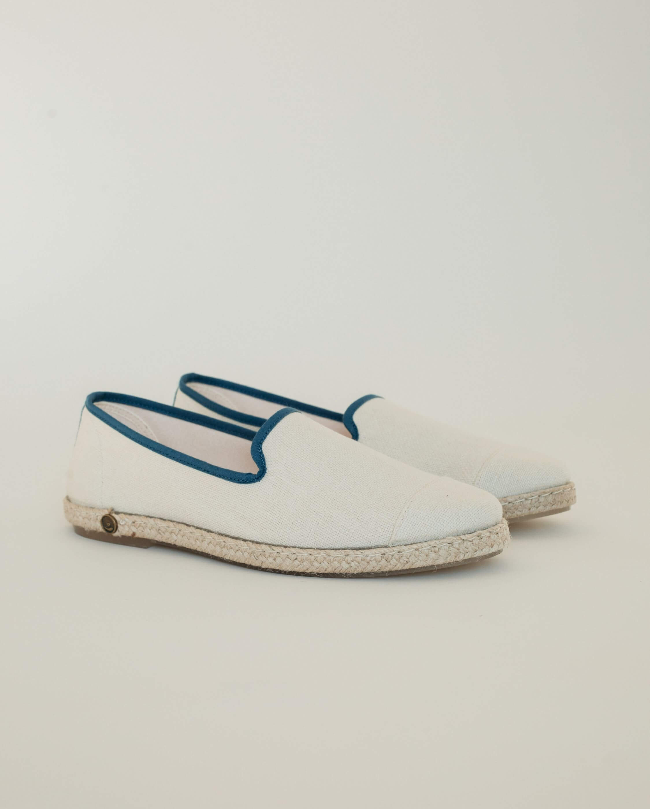 Espadrille homme blanc bleu en lin recycl Angarde ANGARDE