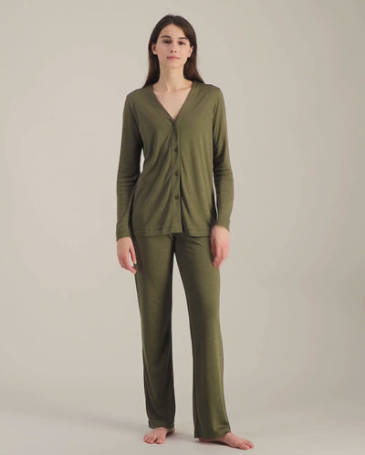 Chemisier pyjama femme, matcha